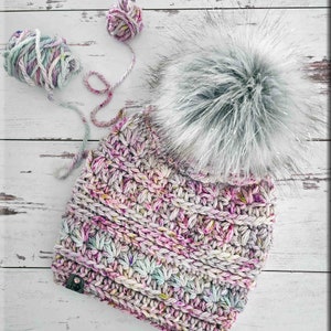 Brighton Bulky Crochet Beanie Pattern: Top-Down Winter Hat (PDF Pattern)