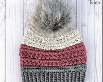 BRIGHTON BEANIE CROCHET Pattern, Crochet Hat Pattern, Crochet Beanie, Winter Hat