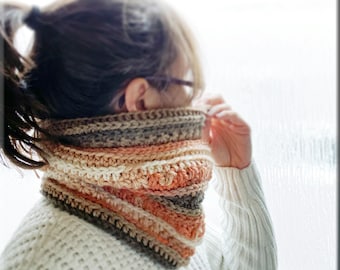 CROCHET Cowl Pattern, BRIGHTON COWL Crochet Pattern, Crochet Scarf Pattern, Infinity Scarf Pattern, Chunky Crochet Cowl Pattern. Tube Scarf