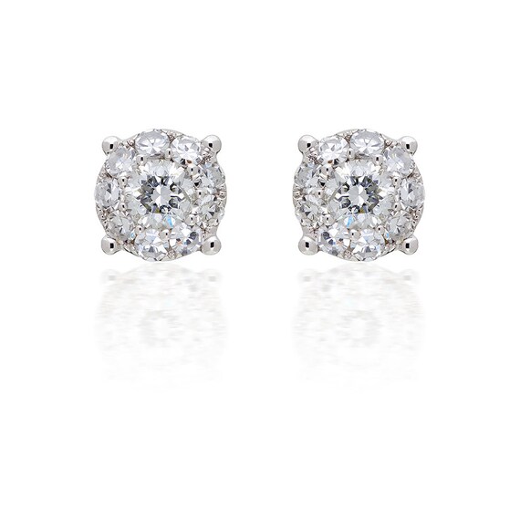 Illusion diamond stud earrings deals
