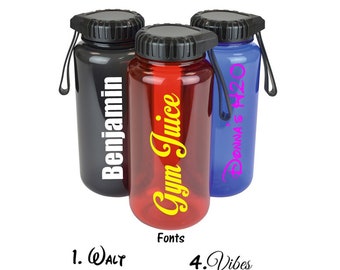 Personalised Custom Bottle Screw Lid - 950ml - Ideal For Gym, School, Kids, Merchandise Drink Cup Any Name Word