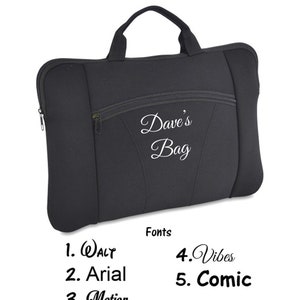 Personalised laptop case with handle clearance