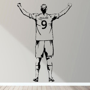 Erling Haaland Norueguês Jogador de Futebol Inglês Inglaterra-Quarto das Crianças/Berçário Arte Da Parede Decalque Adesivo Imagem Decal Poster