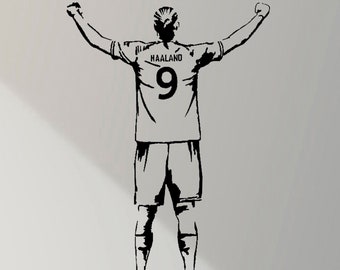 Erling Haaland Norwegian Football Soccer Player English England - Children's Bedroom / Nursery Wall Art Decal Sticker Picture Decal Poster