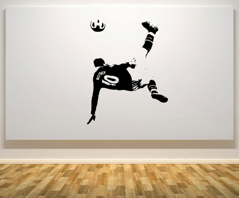 Wayne Rooney Football Soccer Player Kitchen Bedroom Wall Art Sticker Picture Decal