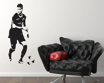 Neymar Da Silva Footballer Standing Celebrating Football Soccer Player Children&#39;s Kids Bedroom Wall Art Sticker Picture Decal