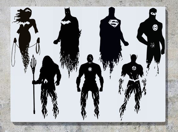 Justice league batman superman flash wonder woman decal wall art autocollant photo