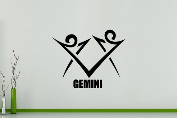 Zodiac Gemini Sign Symbol Horoscope Bedroom Picture Decal