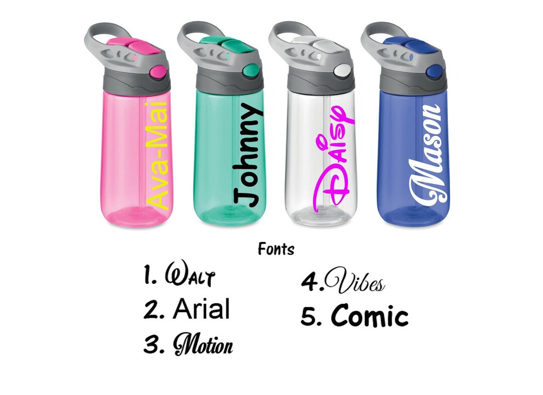 Personalised Custom Children's Bespoke Water Bottle With Flip Straw ...