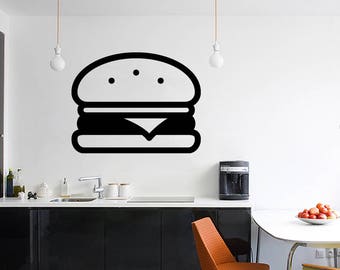 Burger Fast Food Kitchen Bedroom Wall Art Sticker Picture Decal
