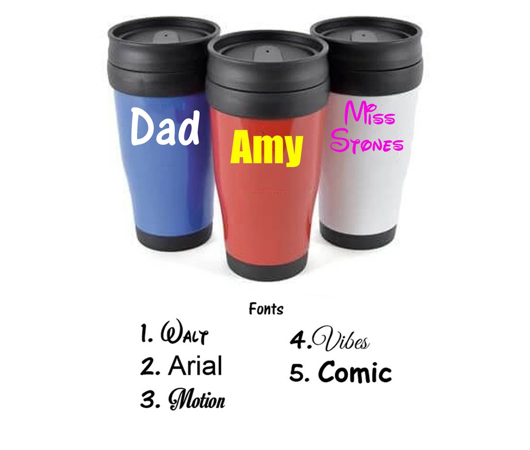 Personalised Custom Plastic Travel Tumbler Mug Double Wall Insulated
