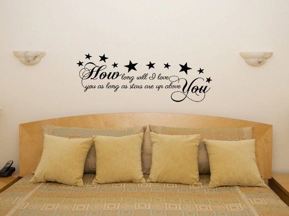 Ellie Goulding Wall Quote . HOW LONG WILL I LOVE YOU . Wall Sticker . Decal..