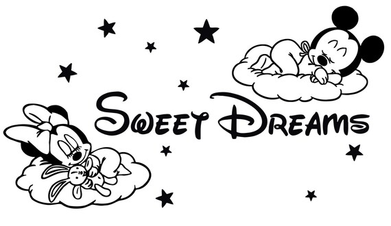 Mickey et minnie mouse sweet dreams disney art decal autocollant photo poster