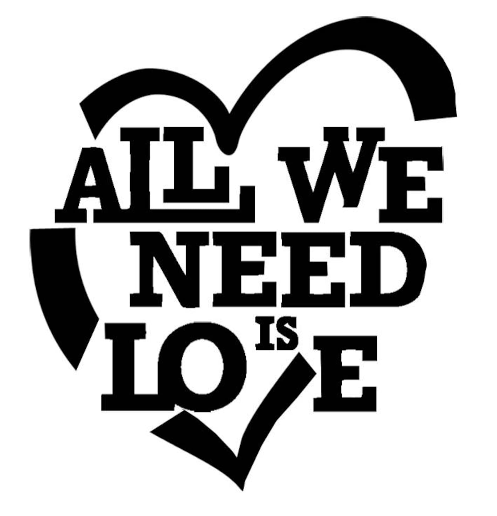 All We Need is Love Heart Bedroom Art Sticker Picture Decal Etsy All We Need is Love Heart Bedroom Art Sticker Picture Decal Etsy
