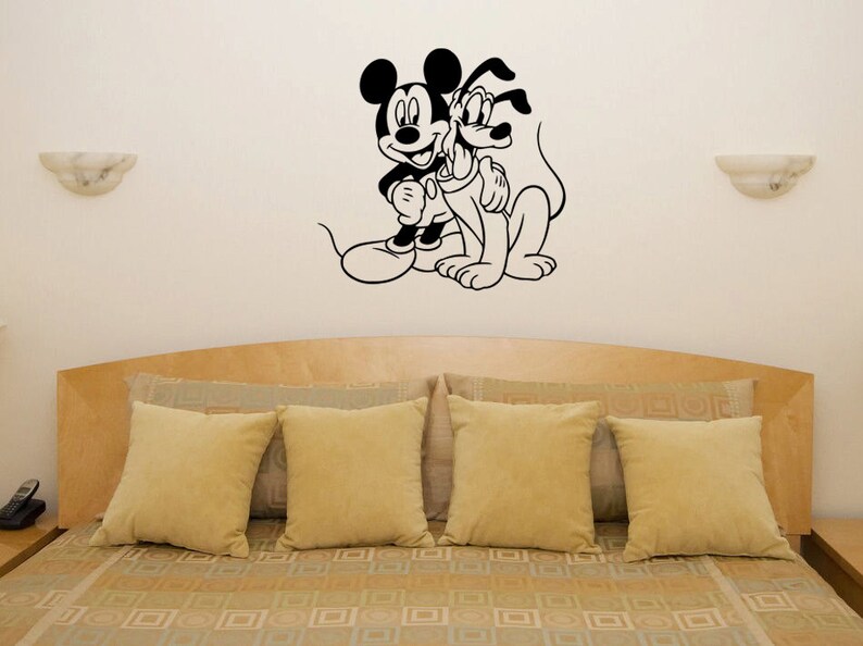 Mickey Mouse and Pluto Disney Kitchen Bedroom Wall Art Sticker Etsy