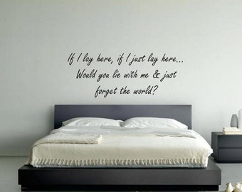 Snow Patrol If I Lay Here Lyrics Wall Sticker - Etsy UK