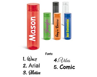 Personalised Custom Bespoke Water Bottle With Screw Cap/Lid Merchandise Advertising Any Name Or Word Approx 790ml