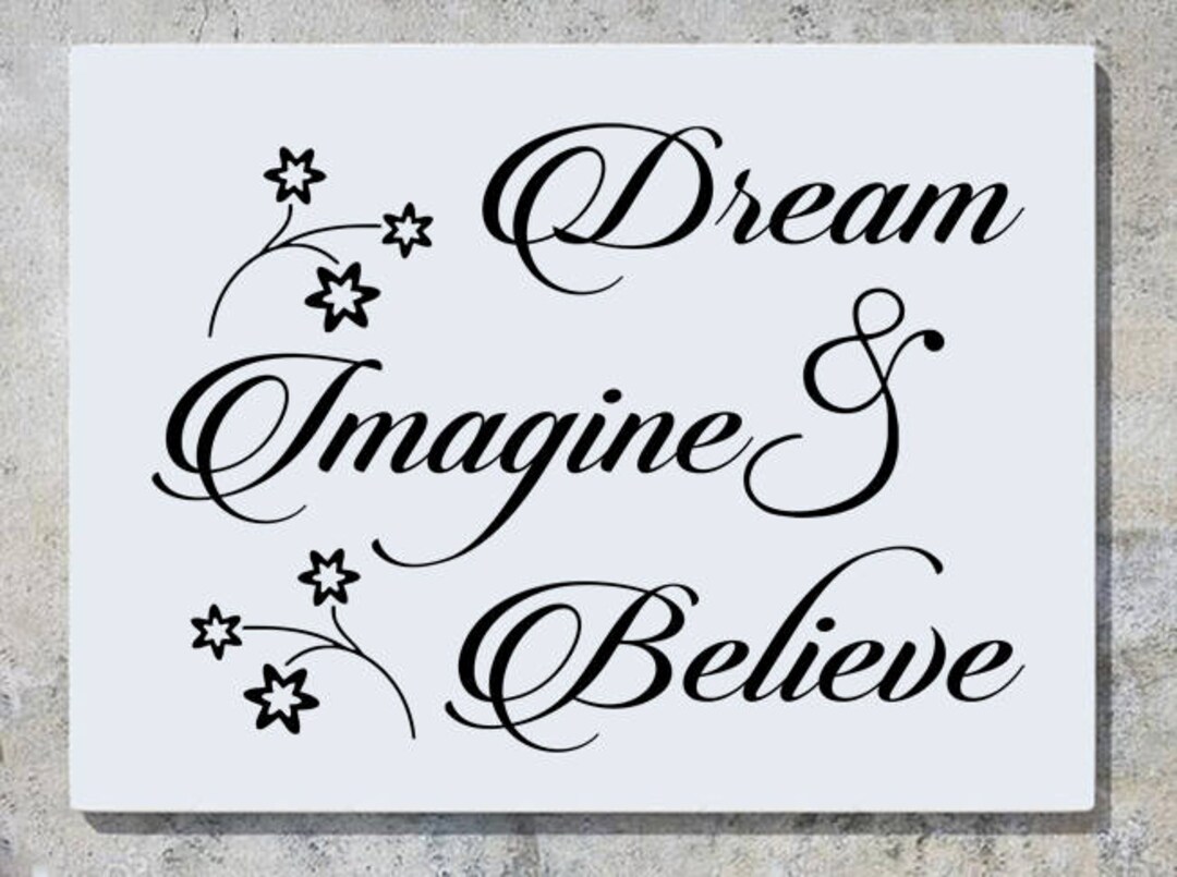 Dream Imagine and Believe Bedroom Wall Art Sticker Picture Decal - Etsy