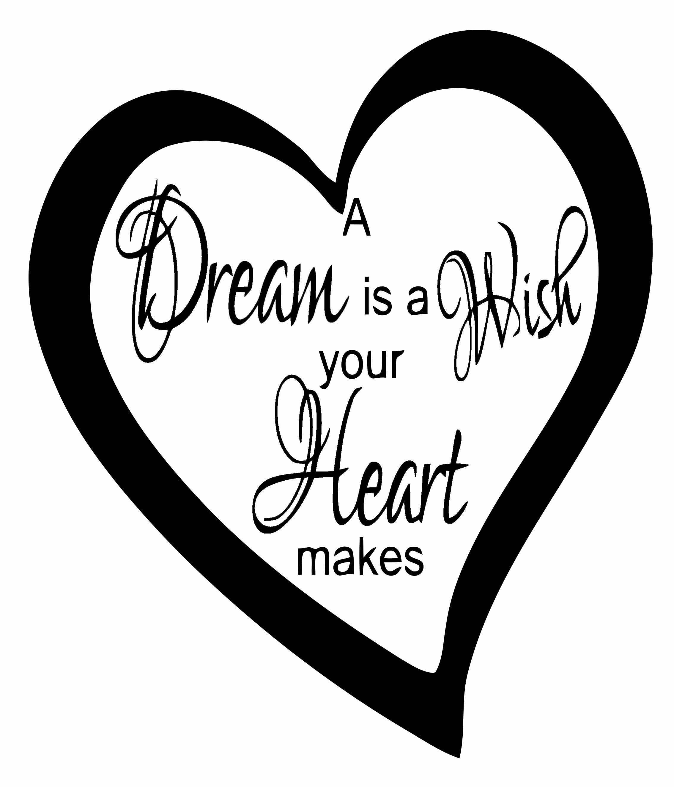 A Dream is A Wish Your Heart Makes Bedroom Wall Art Sticker | Etsy