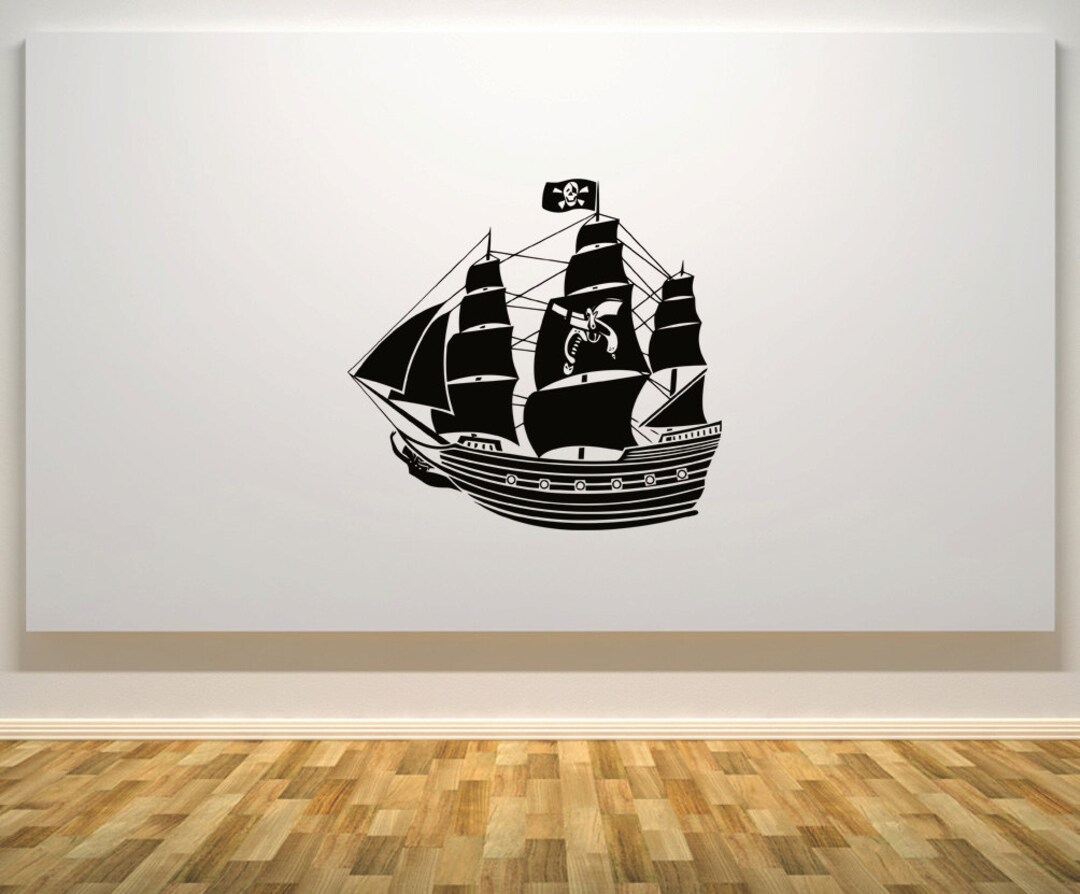 Pirate Ship Boat Kitchen Bedroom Wall Art Sticker Picture Decal - Etsy