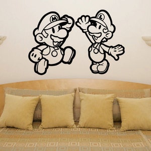 Papier Mario en Luigi - Mario Personages - Spel - Baby Kinderkamer - Kinderen Speelkamer - Slaapkamer Muur Kunst Sticker Afbeelding Sticker
