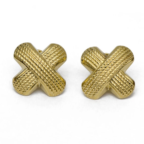 Braided Cross Earrings - image 1