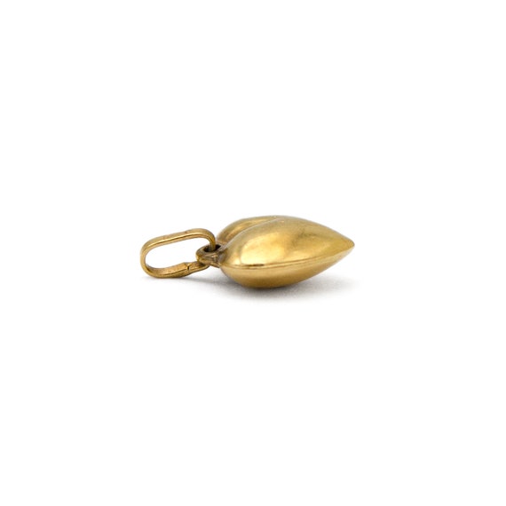 14k Yellow Gold Puffy Heart Charm - image 3