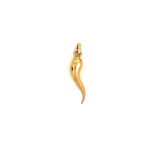 18k Yellow Gold Italian Horn Charm