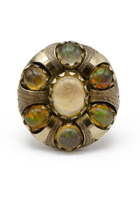 Fire Opal Cabochon Ring