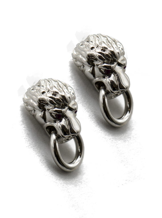 Lion Head Earrings - image 1