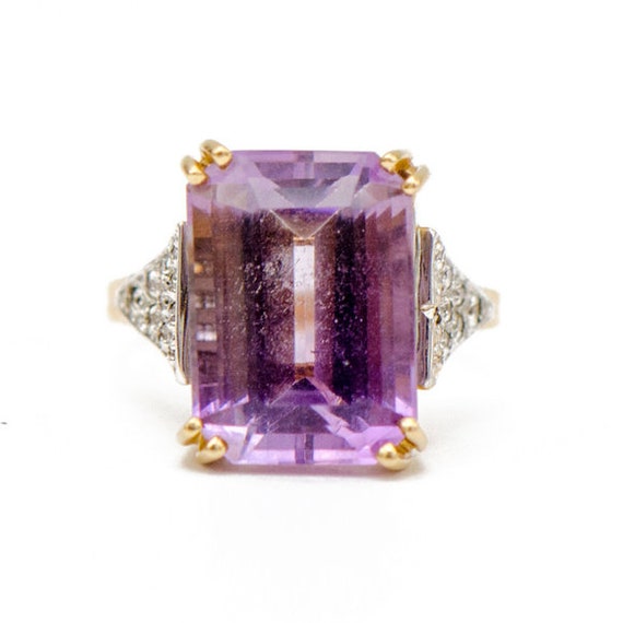 Amethyst and Diamond Cocktail Ring