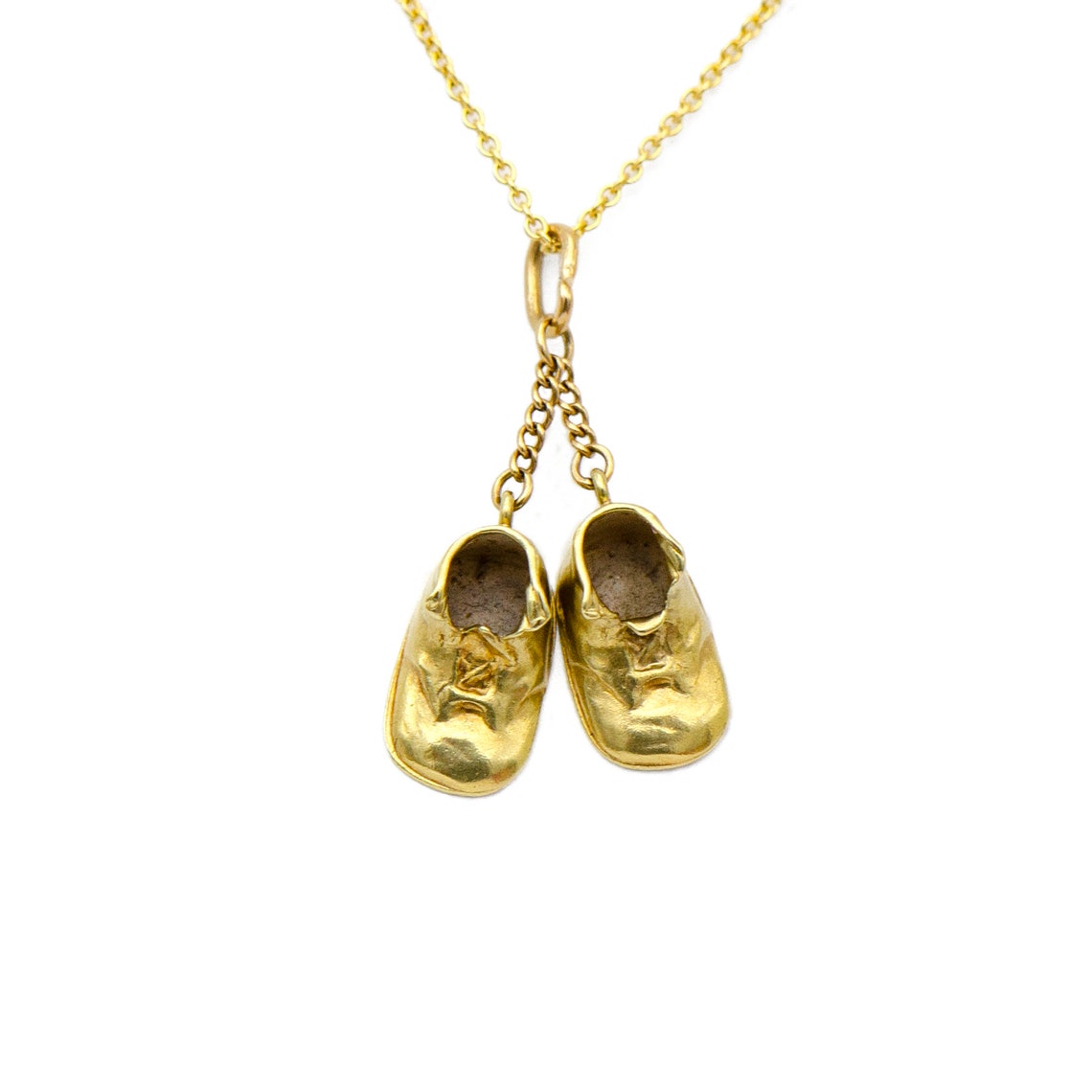 Vintage 14k Yellow Gold Baby Shoes Charm Etsy