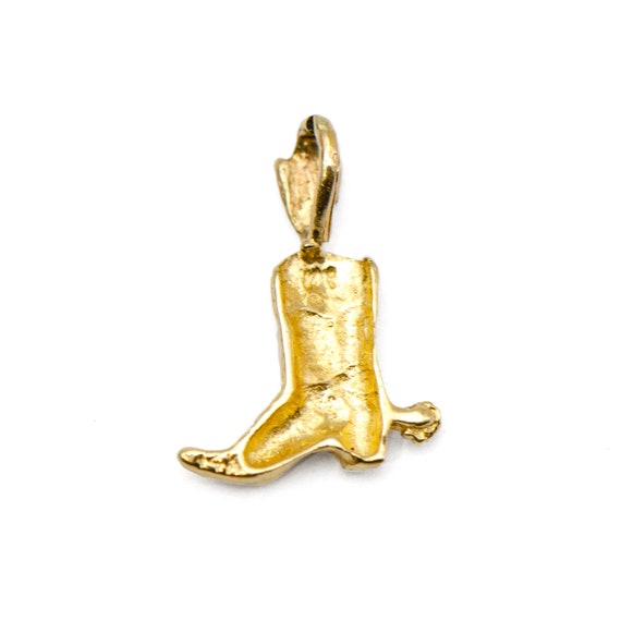 14k Yellow Gold Cowboy Boot Charm - image 3