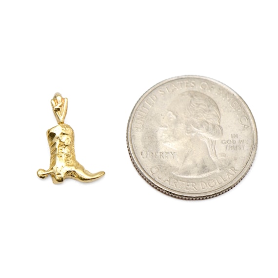 14k Yellow Gold Cowboy Boot Charm - image 4