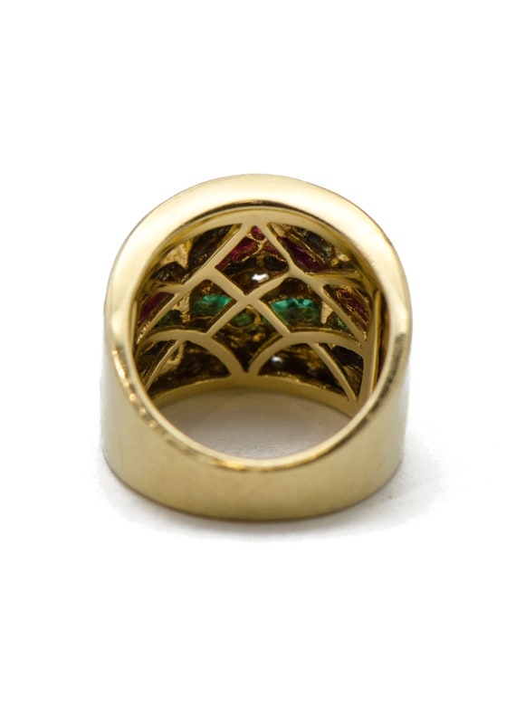 14k Yellow Gold Emerald, Sapphire, Ruby & Diamond… - image 3