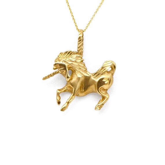 Vitnage 14k Yellow Gold Unicorn Charm - image 1