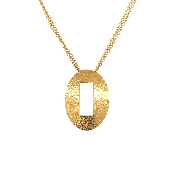 18k Yellow Gold Oval Necklace