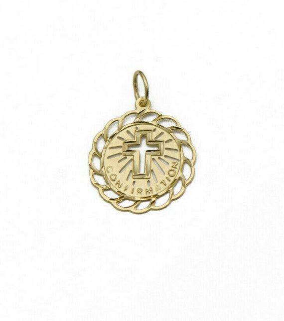 14k Yellow Gold Confirmation Disk Charm