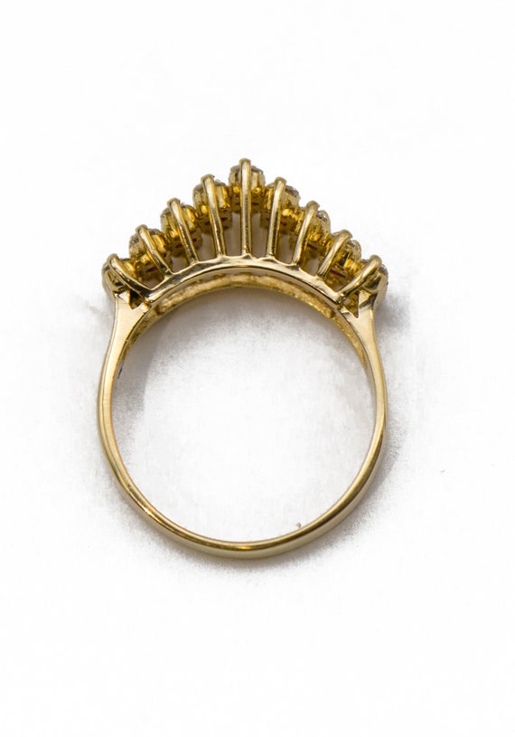 14k Yellow Gold Diamond & Rubellite Ring - image 3