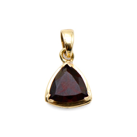 10k Yellow Gold Trillion Garnet Pendant