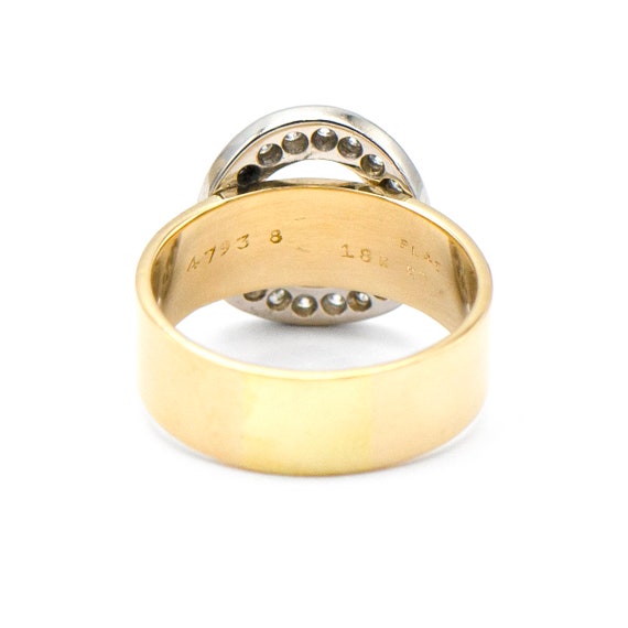 18k Yellow Gold & Platinum Diamond Circle Ring - image 4