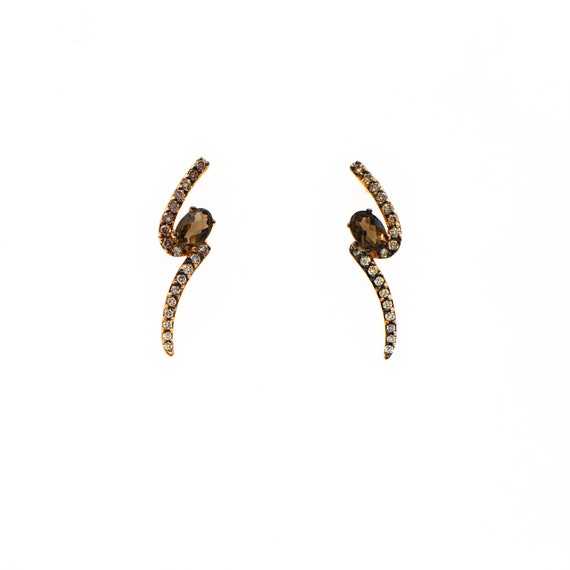 Le Vian Swirl Chocolate Quartz & Diamond Earrings