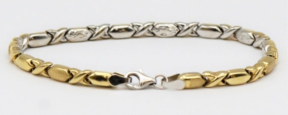 14k Two Tone Reversible XOXO Bracelet - image 2