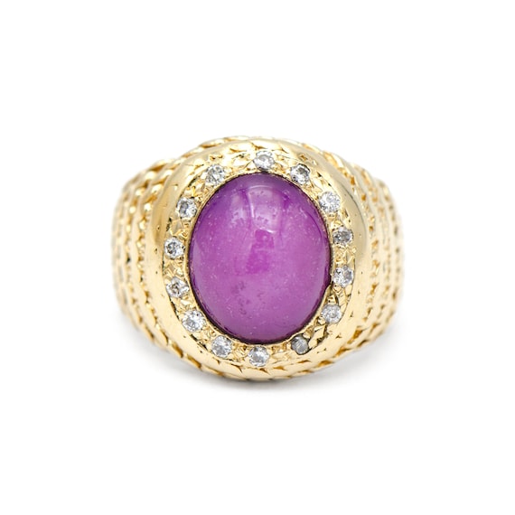 14k Yellow Gold Star Sapphire Ring - image 1