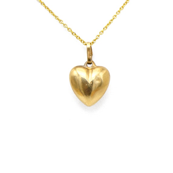 14k Yellow Gold Puffy Heart Charm - image 1