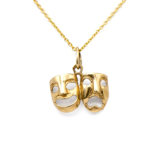 14k Yellow Gold Theatrical Mask Charm