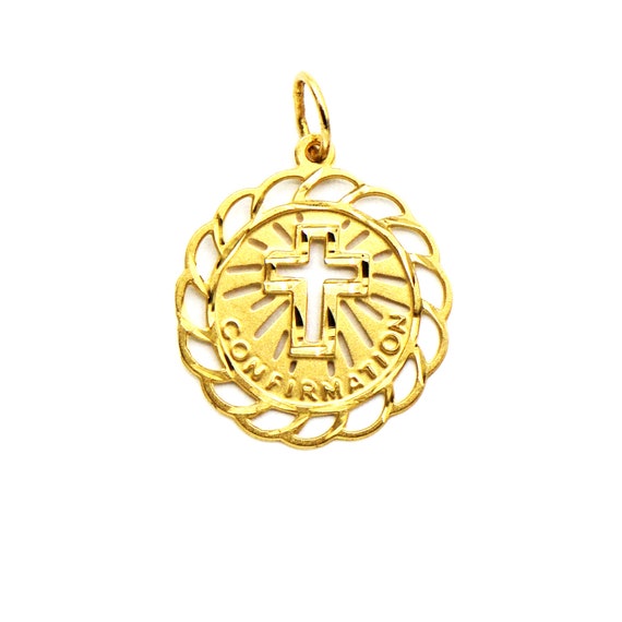 14k Yellow Gold Confirmation Charm - image 1