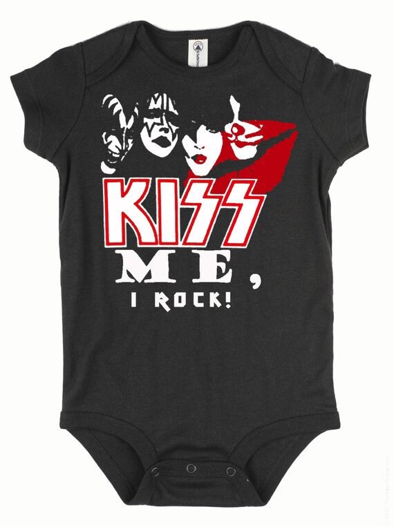 KISS Me I Rock Infant Bodysuit Onesie Babies Rock and Roll Etsy