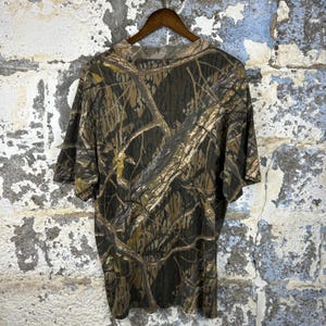 Vintage Habitat Mossy Oak Break Up Camo T-Shirt All Over Print Hunting 2XL image 2