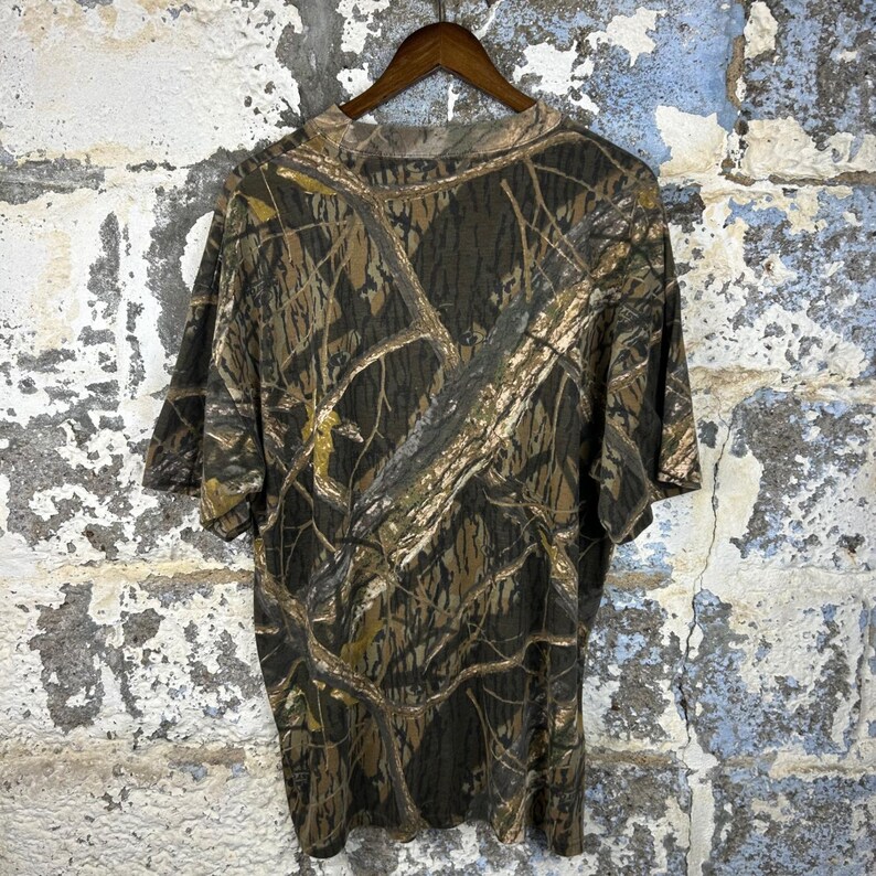 Vintage Habitat Mossy Oak Break Up Camo T-Shirt All Over Print Hunting 2XL image 2